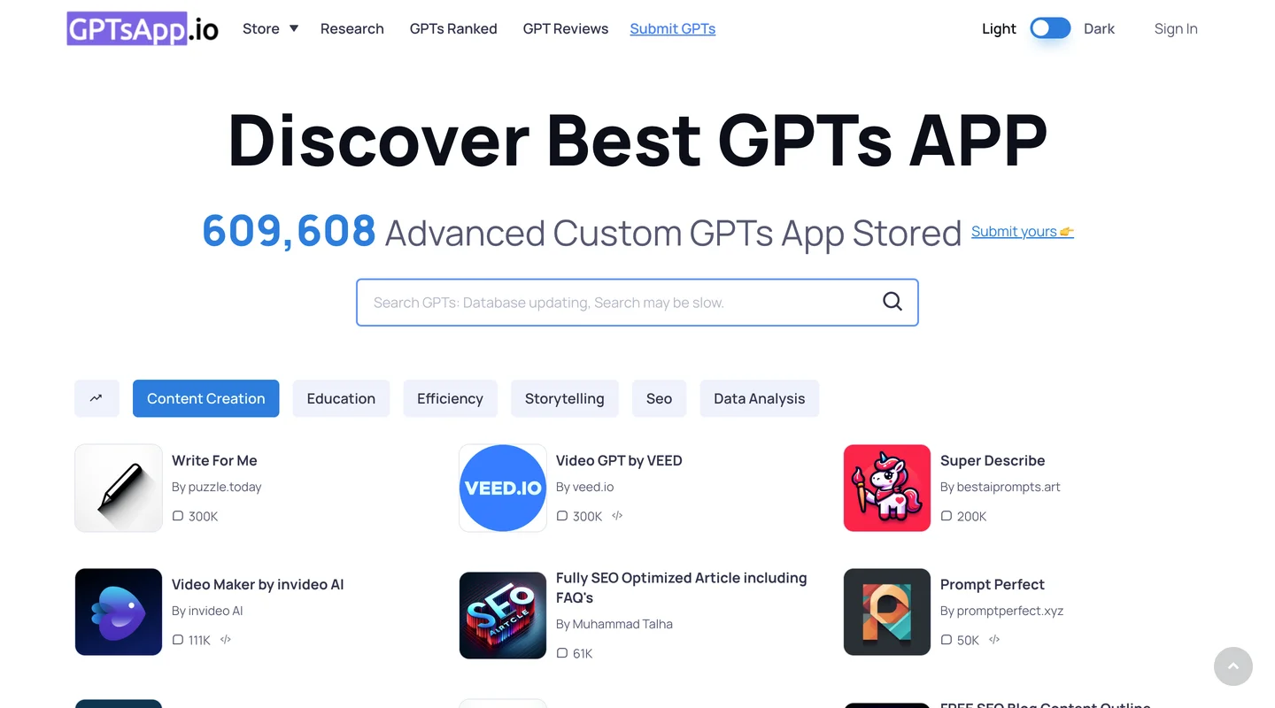 FireShot Capture 395 - GPTs App - The #1 Best Custom GPT App Store - www.gptsapp.io