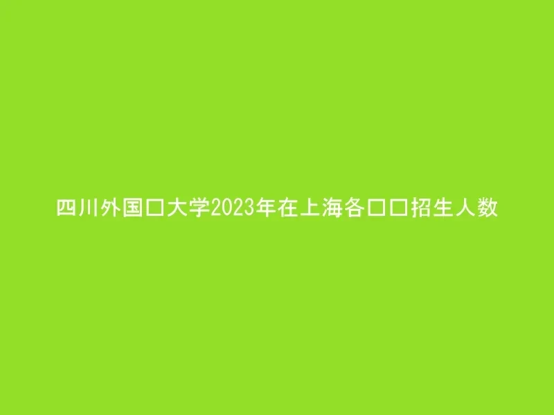 四川外国语大学2023年在上海各专业招生人数