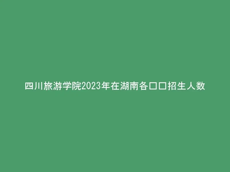 四川旅游学院2023年在湖南各专业招生人数