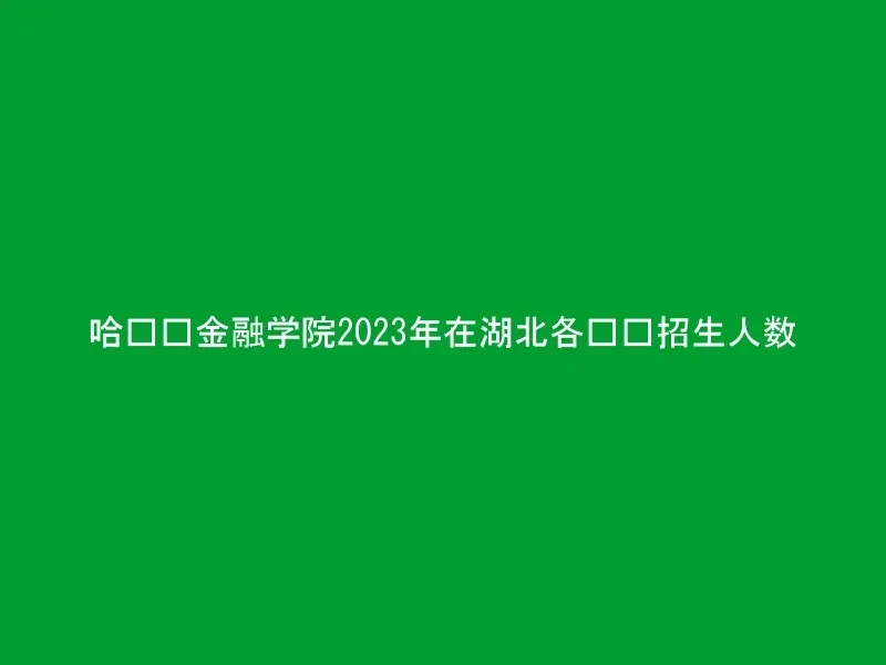哈尔滨金融学院2023年在湖北各专业招生人数