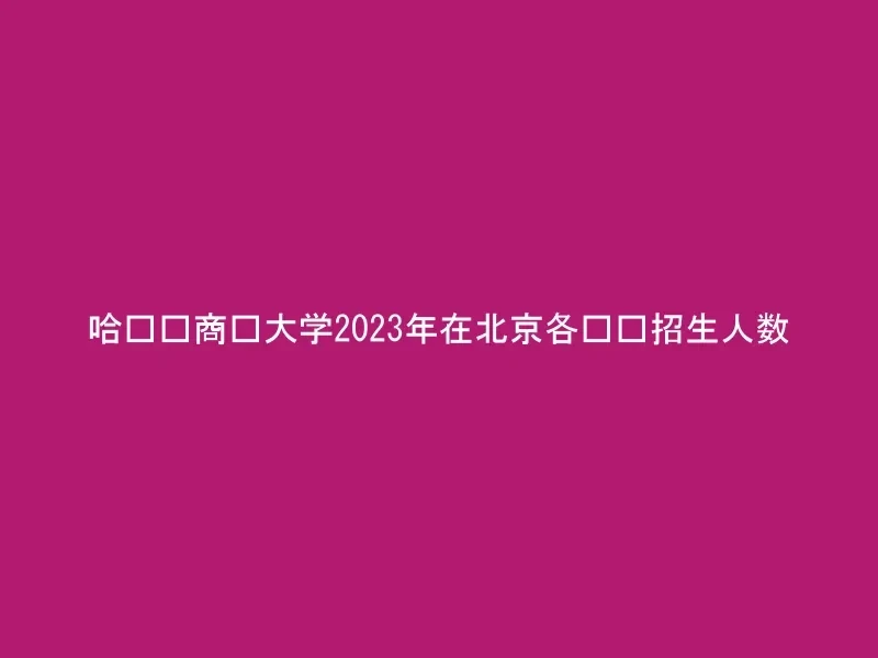 哈尔滨商业大学2023年在北京各专业招生人数