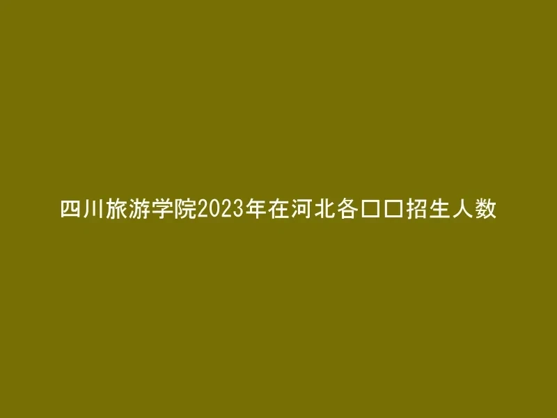四川旅游学院2023年在河北各专业招生人数