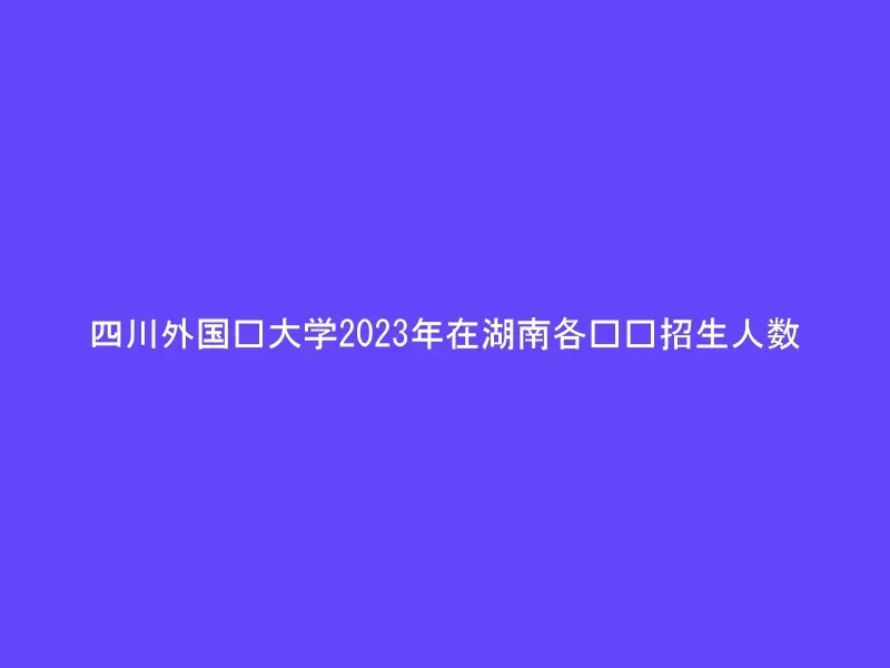 四川外国语大学2023年在湖南各专业招生人数