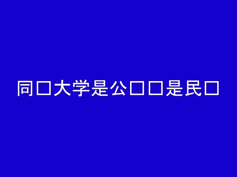同济大学是公办还是民办
