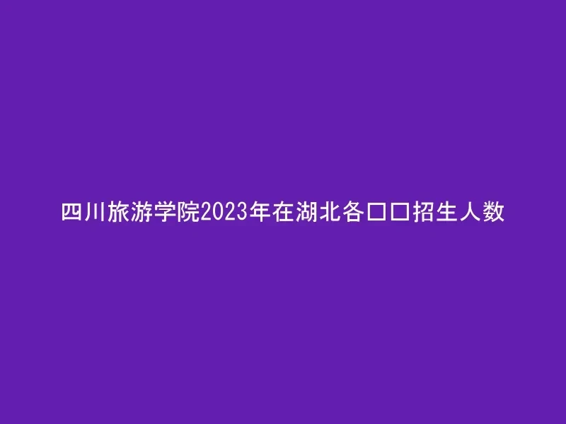 四川旅游学院2023年在湖北各专业招生人数