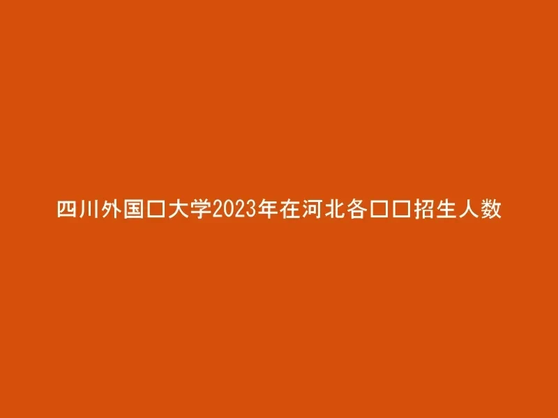 四川外国语大学2023年在河北各专业招生人数
