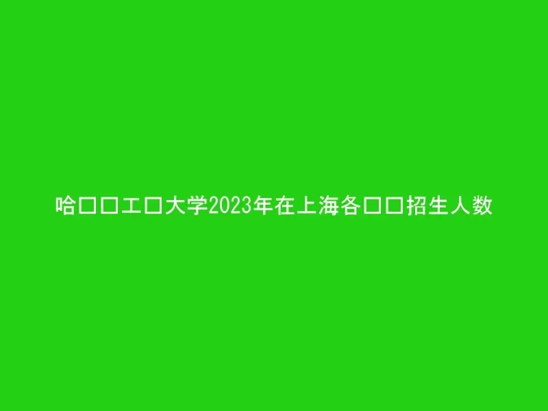 哈尔滨工业大学2023年在上海各专业招生人数