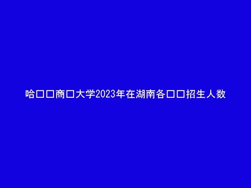 哈尔滨商业大学2023年在湖南各专业招生人数
