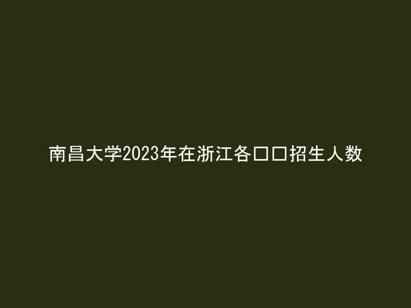 南昌大学2023年在浙江各专业招生人数