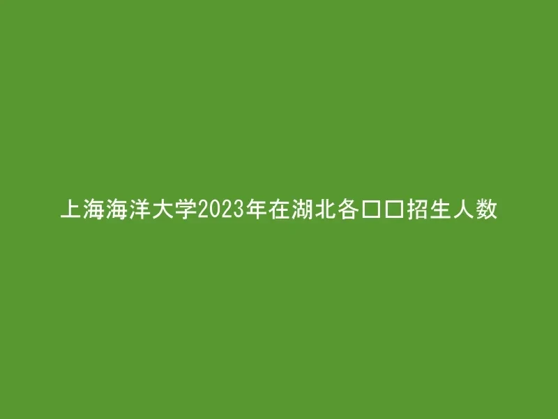 上海海洋大学2023年在湖北各专业招生人数