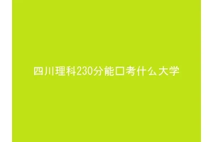 四川理科230分能报考什么大学