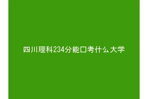 四川理科234分能报考什么大学