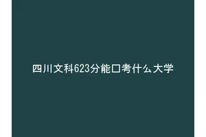 四川文科623分能报考什么大学