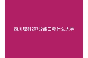 四川理科207分能报考什么大学