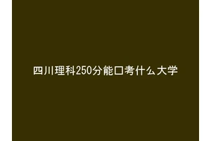 四川理科250分能报考什么大学
