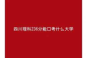 四川理科236分能报考什么大学