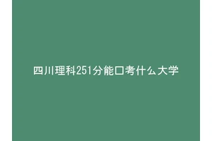 四川理科251分能报考什么大学