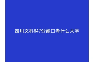 四川文科647分能报考什么大学