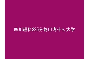 四川理科285分能报考什么大学