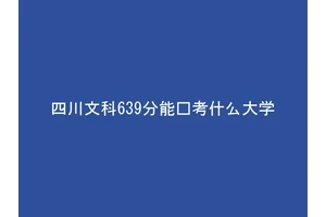 四川文科639分能报考什么大学